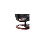 Fauteuil inclinable en cuir BenchMaster Black Swivel Ottoman, fauteuil moderne, ergonomique, inclinable manuellement, réglable pour chambre ou salon