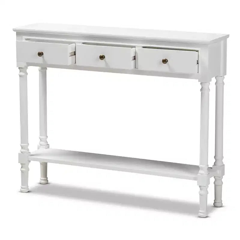 Console de rangement Calvin en bois à 3 tiroirs – Baxton Studio