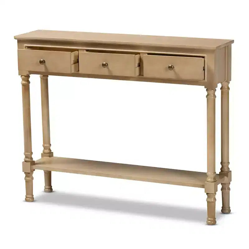 Console de rangement Calvin en bois à 3 tiroirs – Baxton Studio