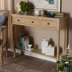 Console de rangement Calvin en bois à 3 tiroirs – Baxton Studio