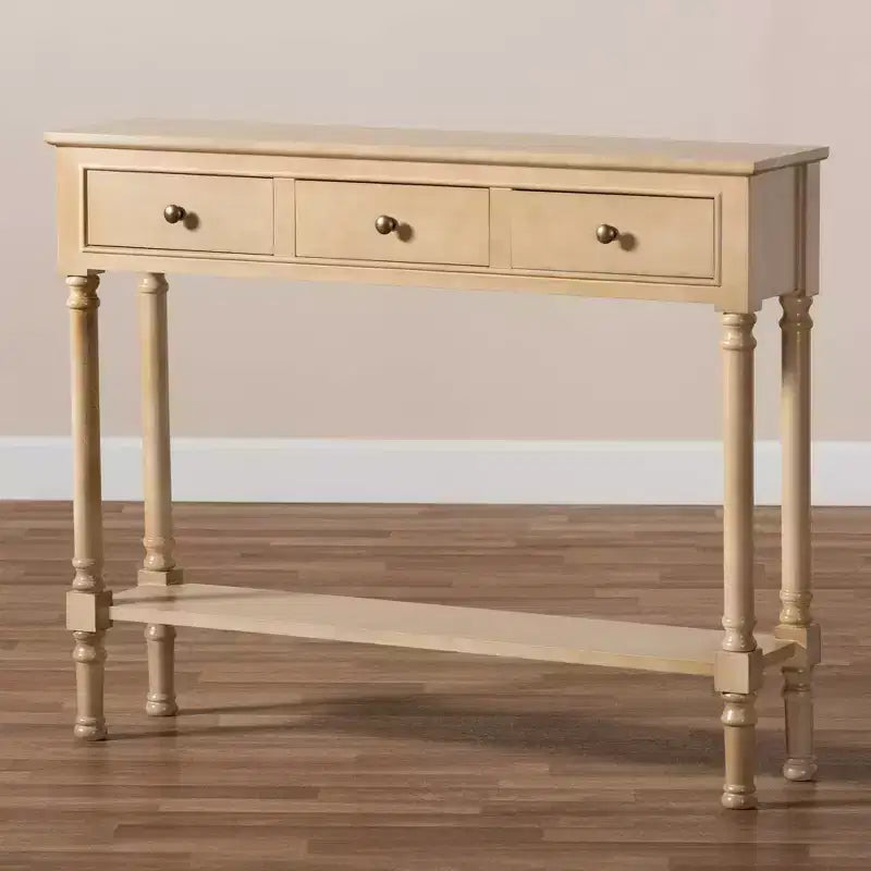 Console de rangement Calvin en bois à 3 tiroirs – Baxton Studio