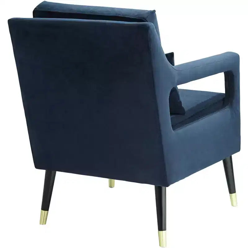 Fauteuil d'appoint capitonné en tissu bleu Tilman de Studio 55D