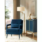 Fauteuil d'appoint capitonné en tissu bleu Tilman de Studio 55D