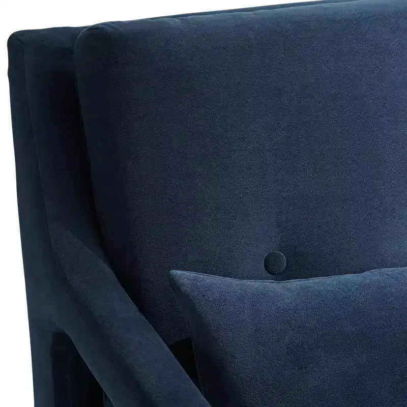 Fauteuil d'appoint capitonné en tissu bleu Tilman de Studio 55D
