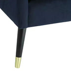 Fauteuil d'appoint capitonné en tissu bleu Tilman de Studio 55D