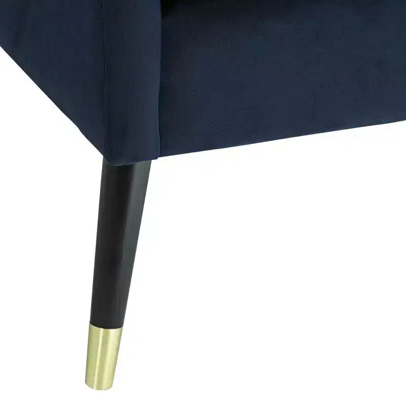 Fauteuil d'appoint capitonné en tissu bleu Tilman de Studio 55D