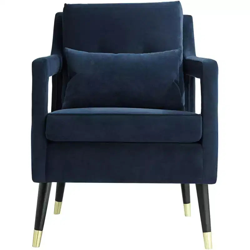 Fauteuil d'appoint capitonné en tissu bleu Tilman de Studio 55D