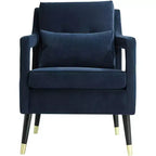 Fauteuil d'appoint capitonné en tissu bleu Tilman de Studio 55D
