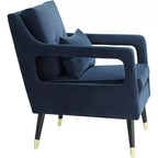Fauteuil d'appoint capitonné en tissu bleu Tilman de Studio 55D