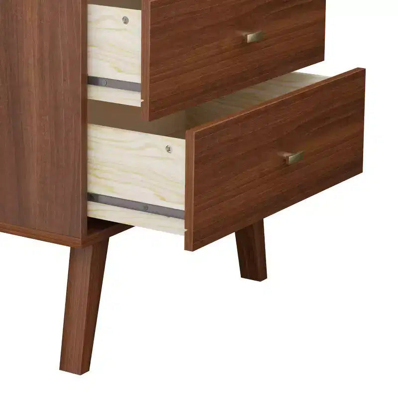 Commode moderne du milieu du siècle Milo à 7 tiroirs - Prepac