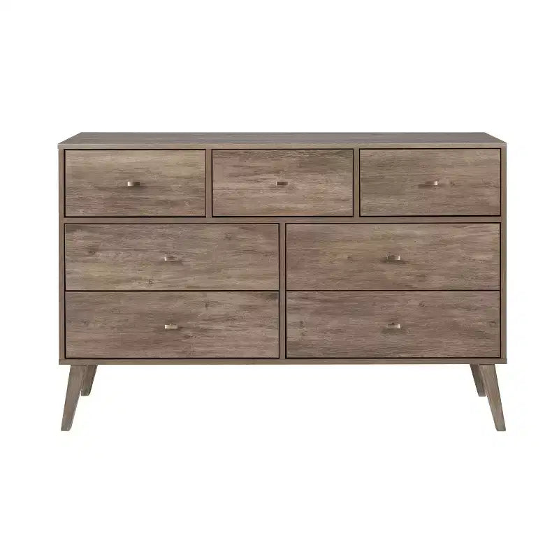 Commode moderne du milieu du siècle Milo à 7 tiroirs - Prepac