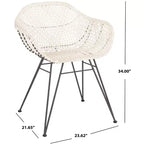 Chaises de salle à manger Jadis en cuir tressé (lot de 2) - DCH4002 - Blanc/Gris foncé - Safavieh
