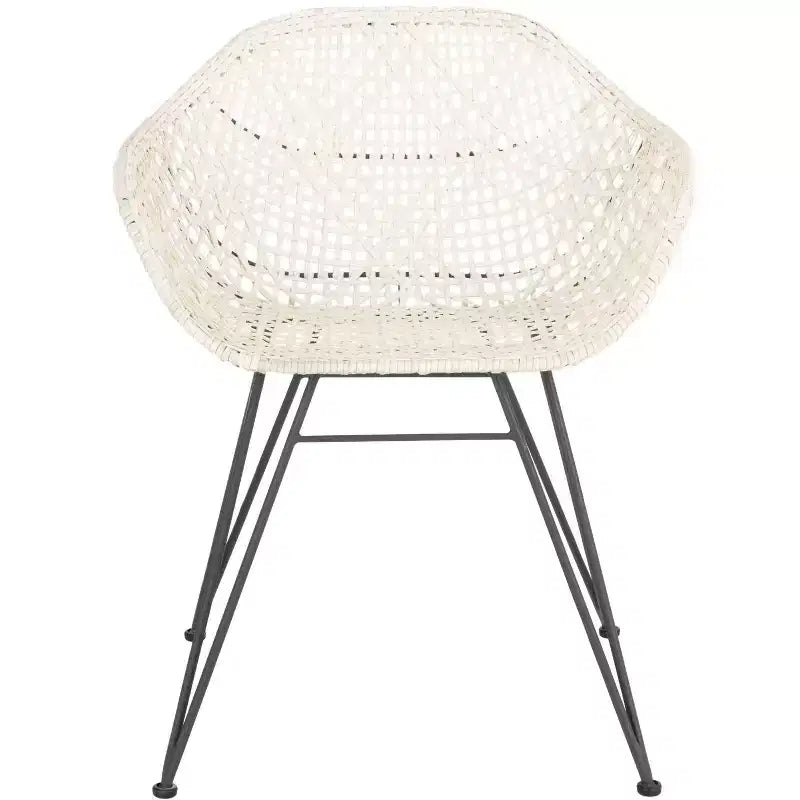 Chaises de salle à manger Jadis en cuir tressé (lot de 2) - DCH4002 - Blanc/Gris foncé - Safavieh