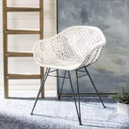 Chaises de salle à manger Jadis en cuir tressé (lot de 2) - DCH4002 - Blanc/Gris foncé - Safavieh
