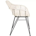 Chaises de salle à manger Jadis en cuir tressé (lot de 2) - DCH4002 - Blanc/Gris foncé - Safavieh
