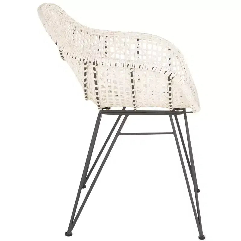 Chaises de salle à manger Jadis en cuir tressé (lot de 2) - DCH4002 - Blanc/Gris foncé - Safavieh