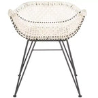 Chaises de salle à manger Jadis en cuir tressé (lot de 2) - DCH4002 - Blanc/Gris foncé - Safavieh