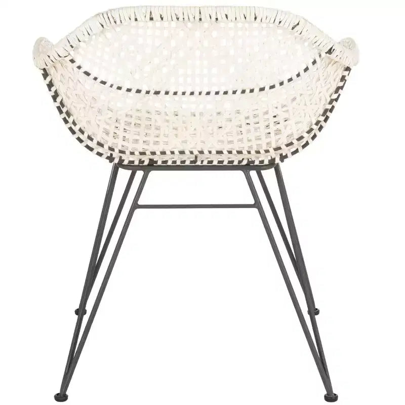 Chaises de salle à manger Jadis en cuir tressé (lot de 2) - DCH4002 - Blanc/Gris foncé - Safavieh