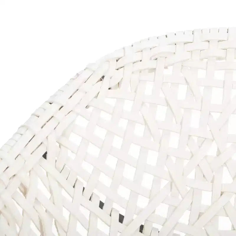 Chaises de salle à manger Jadis en cuir tressé (lot de 2) - DCH4002 - Blanc/Gris foncé - Safavieh