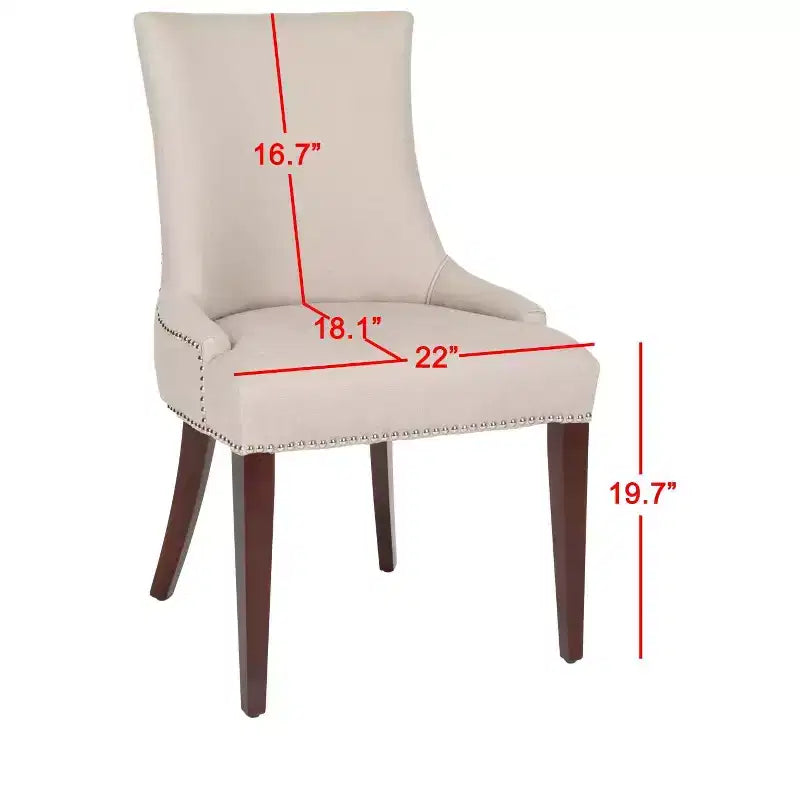 Chaise de salle à manger Becca 19 H avec clous décoratifs - MCR4502 - Safavieh Couture