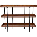 Flash Furniture Mayfair Étagère de Rangement/Bibliothèque à 3 Niveaux de 89 cm de Haut avec Cadre en Métal Noir et Finition Grain de Bois Rustique