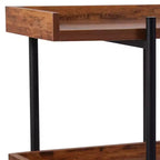 Flash Furniture Mayfair Étagère de Rangement/Bibliothèque à 3 Niveaux de 89 cm de Haut avec Cadre en Métal Noir et Finition Grain de Bois Rustique