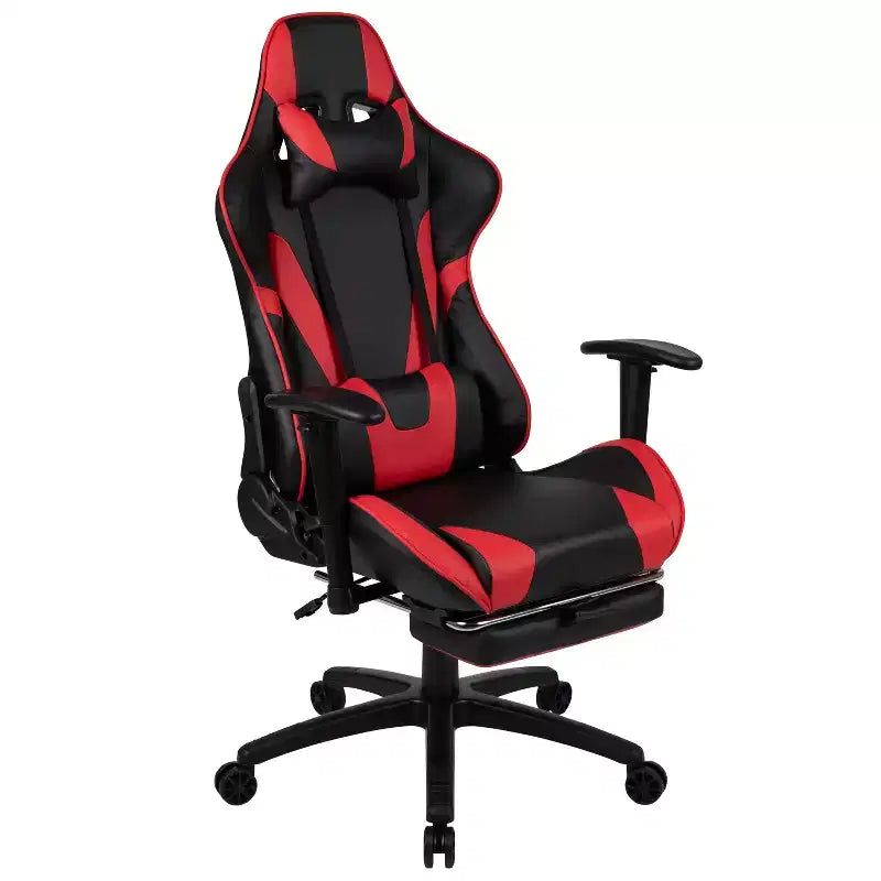Ensemble bureau de jeu et fauteuil de jeu inclinable Flash Furniture avec repose-pieds, porte-gobelet, support pour casque et support pour moniteur/smartphone