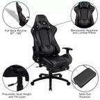 Ensemble bureau de jeu et fauteuil de jeu inclinable Flash Furniture avec repose-pieds, porte-gobelet, support pour casque et support pour moniteur/smartphone