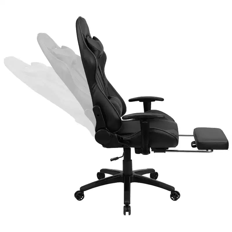 Ensemble bureau de jeu et fauteuil de jeu inclinable Flash Furniture avec repose-pieds, porte-gobelet, support pour casque et support pour moniteur/smartphone