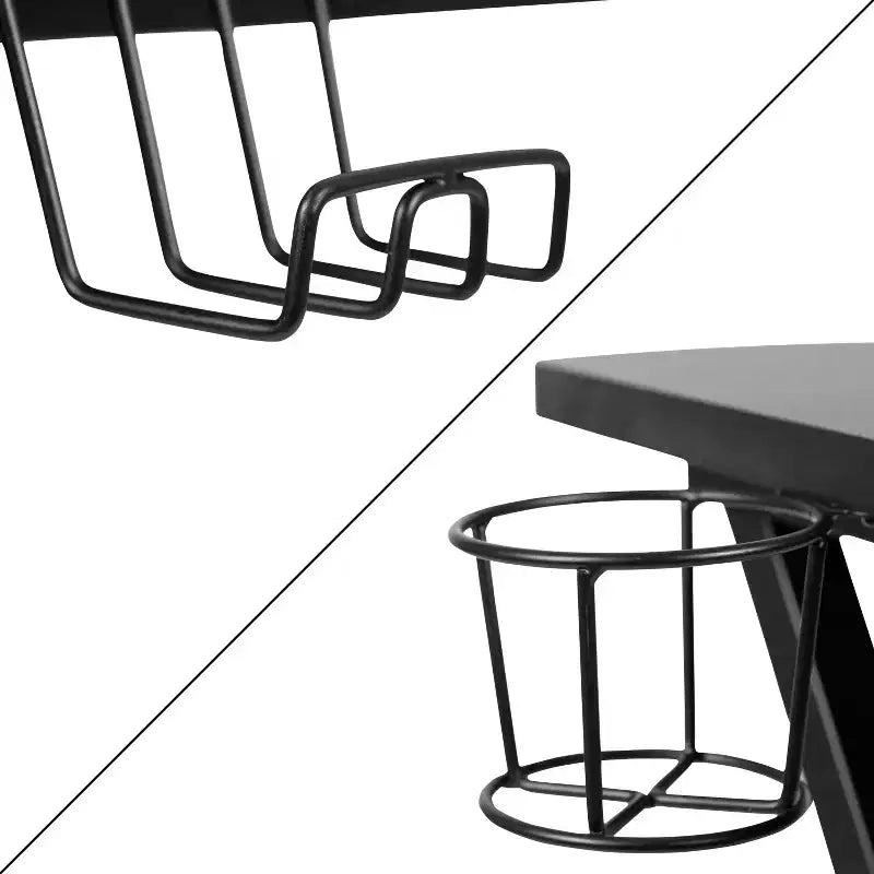 Ensemble bureau de jeu et fauteuil de jeu inclinable Flash Furniture avec repose-pieds, porte-gobelet, support pour casque et support pour moniteur/smartphone