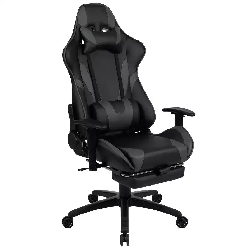 Ensemble bureau de jeu et fauteuil de jeu inclinable Flash Furniture avec repose-pieds, porte-gobelet, support pour casque et support pour moniteur/smartphone