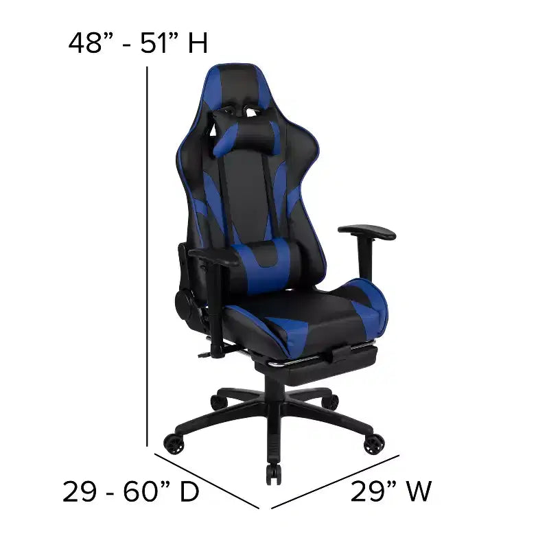 Ensemble bureau de jeu et fauteuil de jeu inclinable Flash Furniture avec repose-pieds, porte-gobelet, support pour casque et support pour moniteur/smartphone