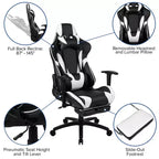 Ensemble bureau de jeu et fauteuil de jeu inclinable Flash Furniture avec repose-pieds, porte-gobelet, support pour casque et support pour moniteur/smartphone