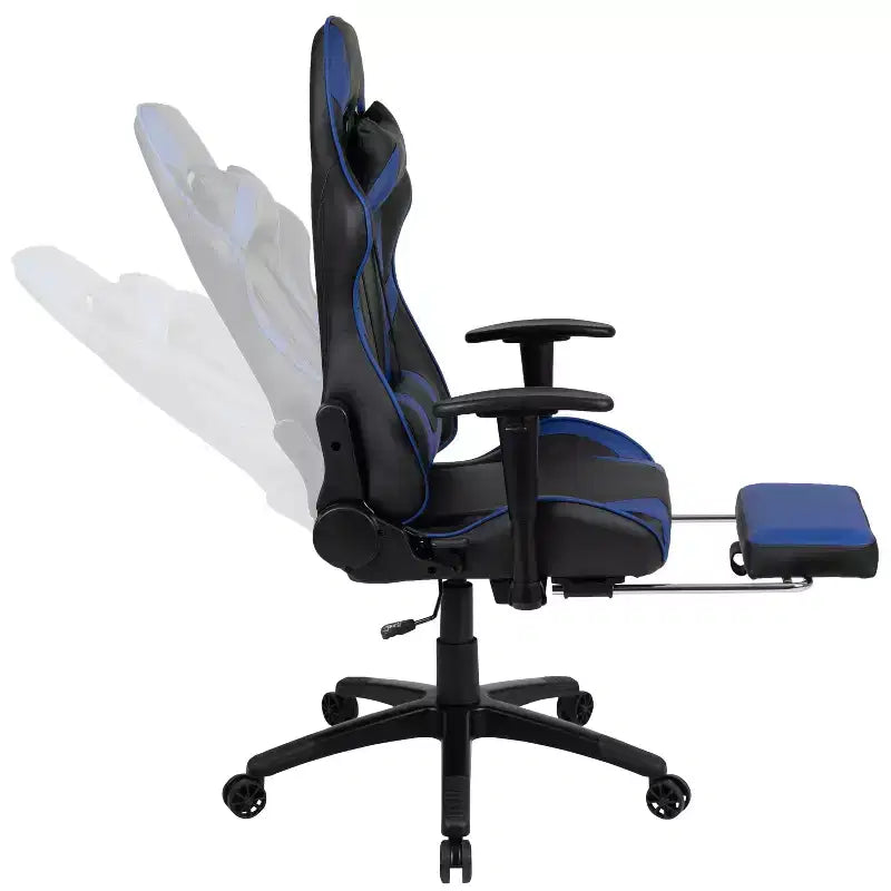 Ensemble bureau de jeu et fauteuil de jeu inclinable Flash Furniture avec repose-pieds, porte-gobelet, support pour casque et support pour moniteur/smartphone