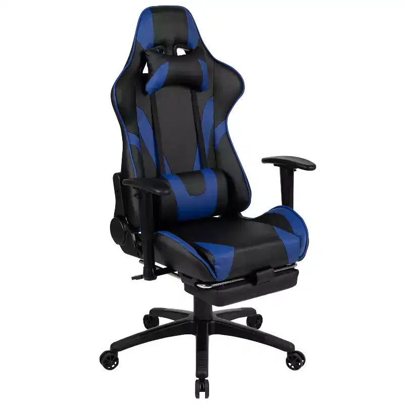 Ensemble bureau de jeu et fauteuil de jeu inclinable Flash Furniture avec repose-pieds, porte-gobelet, support pour casque et support pour moniteur/smartphone