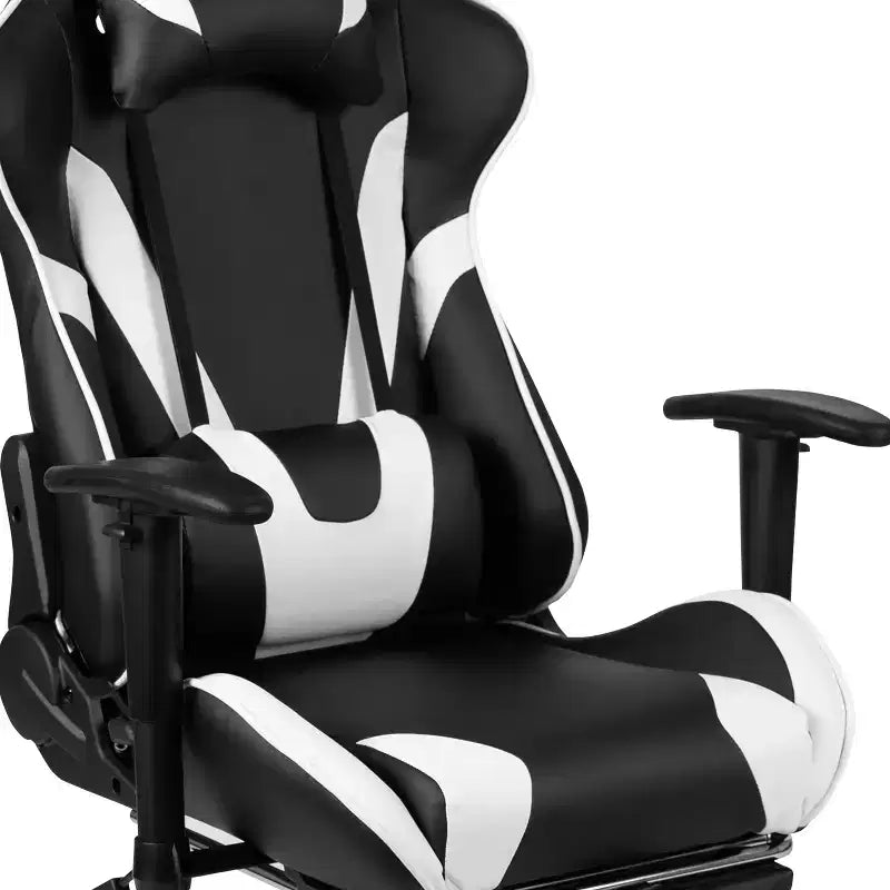 Ensemble bureau de jeu et fauteuil de jeu inclinable Flash Furniture avec repose-pieds, porte-gobelet, support pour casque et support pour moniteur/smartphone
