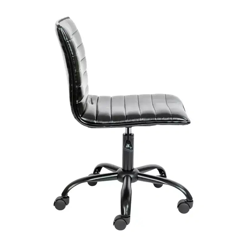 Chaise de bureau pivotante sans accoudoirs nervurée à dossier bas Flash Furniture