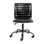 Chaise de bureau pivotante sans accoudoirs nervurée à dossier bas Flash Furniture