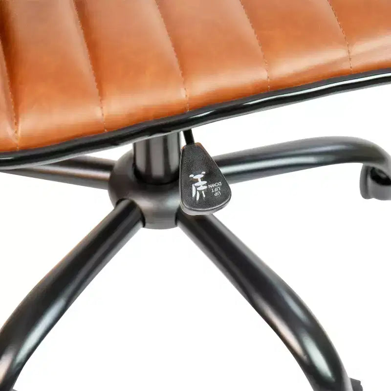 Chaise de bureau pivotante sans accoudoirs nervurée à dossier bas Flash Furniture
