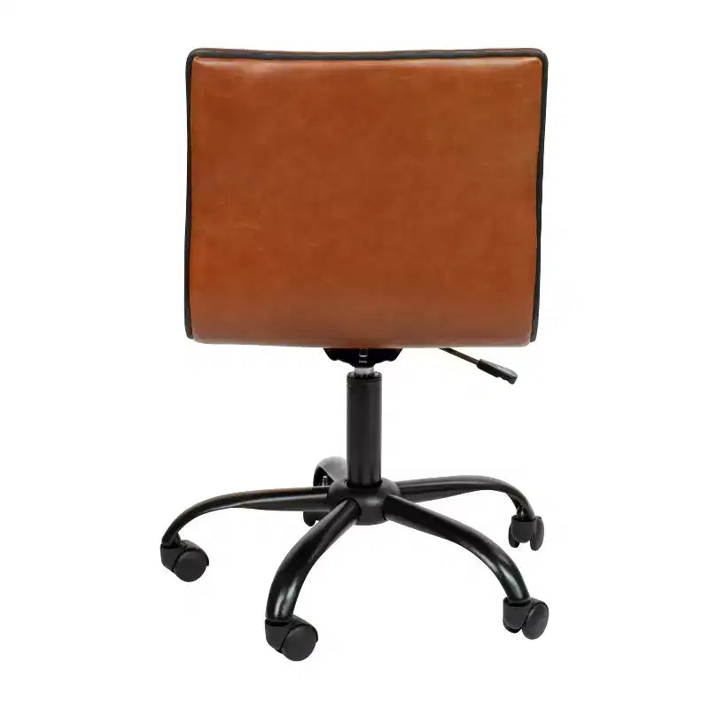 Chaise de bureau pivotante sans accoudoirs nervurée à dossier bas Flash Furniture