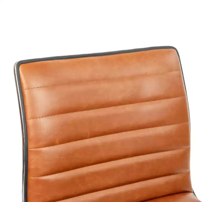 Chaise de bureau pivotante sans accoudoirs nervurée à dossier bas Flash Furniture