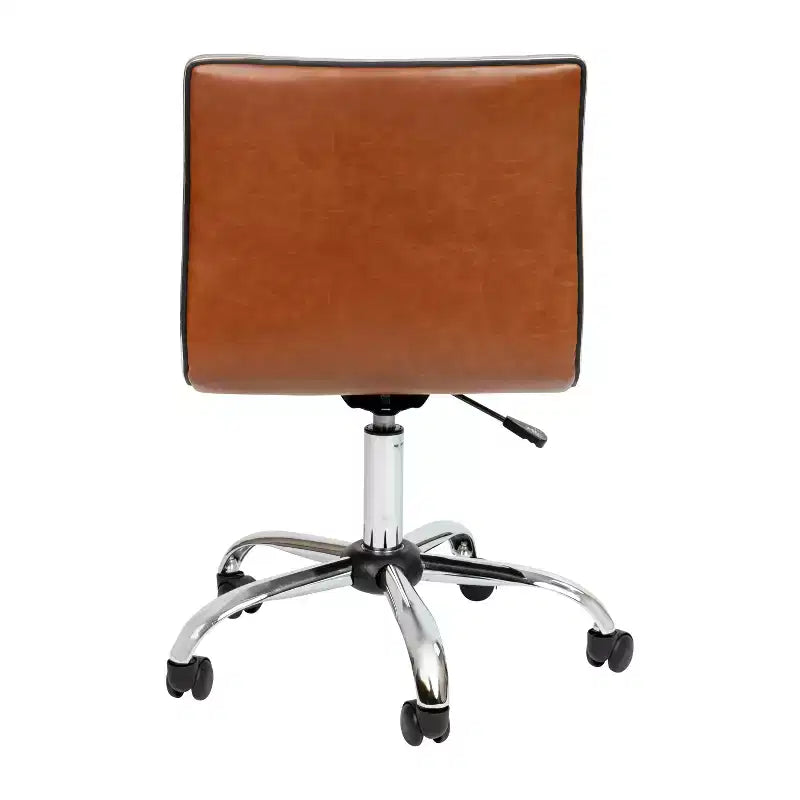 Chaise de bureau pivotante sans accoudoirs nervurée à dossier bas Flash Furniture