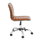 Chaise de bureau pivotante sans accoudoirs nervurée à dossier bas Flash Furniture