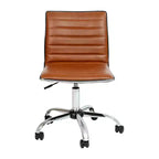 Chaise de bureau pivotante sans accoudoirs nervurée à dossier bas Flash Furniture