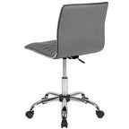 Chaise de bureau pivotante sans accoudoirs nervurée à dossier bas Flash Furniture
