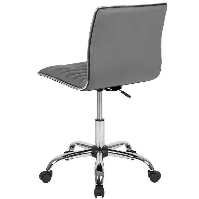 Chaise de bureau pivotante sans accoudoirs nervurée à dossier bas Flash Furniture