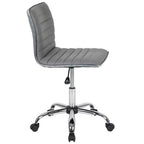 Chaise de bureau pivotante sans accoudoirs nervurée à dossier bas Flash Furniture