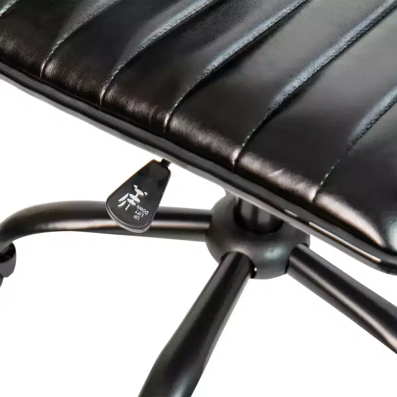 Chaise de bureau pivotante sans accoudoirs nervurée à dossier bas Flash Furniture