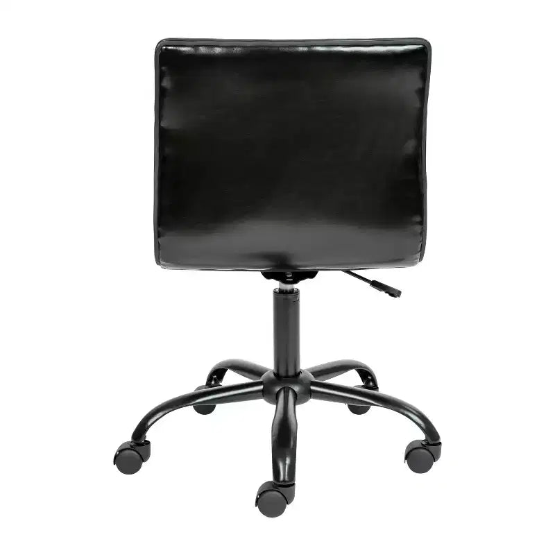 Chaise de bureau pivotante sans accoudoirs nervurée à dossier bas Flash Furniture