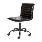 Chaise de bureau pivotante sans accoudoirs nervurée à dossier bas Flash Furniture